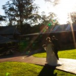 outdoor wedding ceremony - backlit